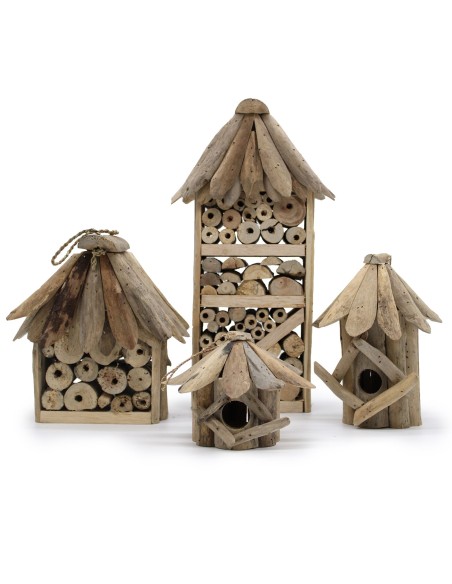 Hôtel à insectes & abeilles en bois flotté – Nature zen