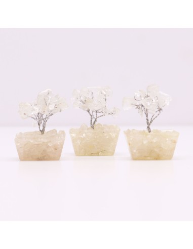 Mini arbre de pierres – Cristal de roche & orgonite