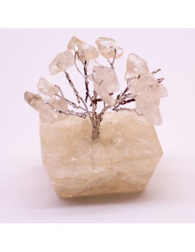 Mini arbre de pierres – Cristal de roche & orgonite