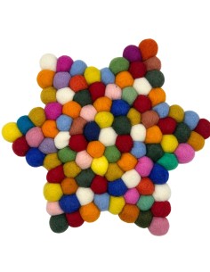 Centre de table étoile en feutre – Multicolore
