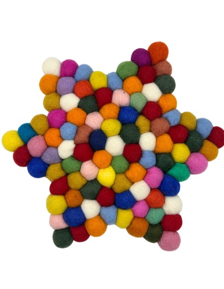 Centre de table étoile en feutre – Multicolore