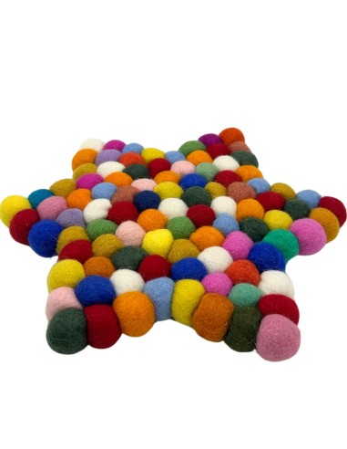 Centre de table étoile en feutre – Multicolore