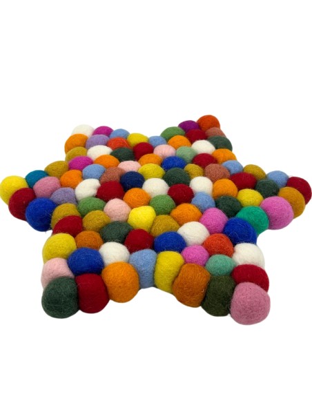 Centre de table étoile en feutre – Multicolore