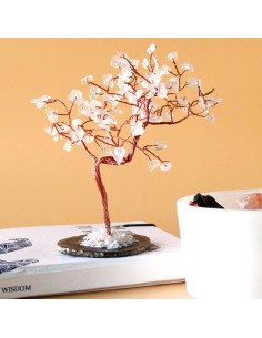 Grand arbre de pierres – Cristal de roche & agate noire
