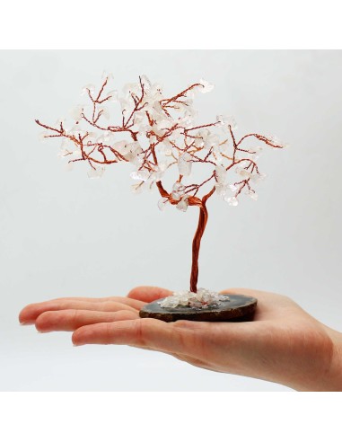Grand arbre de pierres – Cristal de roche & agate noire