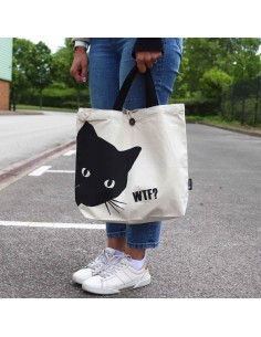 Sac cabas iconique en toile – Chat noir