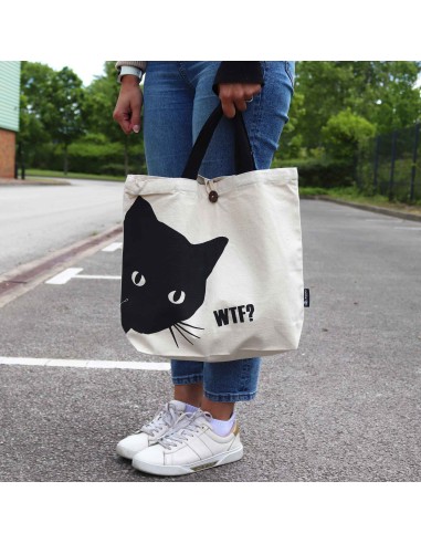 Sac cabas iconique en toile – Chat noir