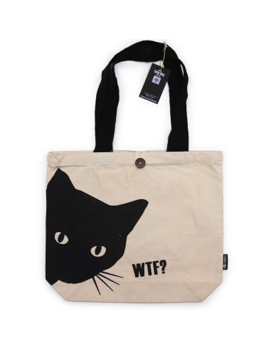 Sac cabas iconique en toile – Chat noir