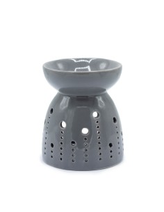 Brûle-parfum classique ajouré – Bulles gris zen