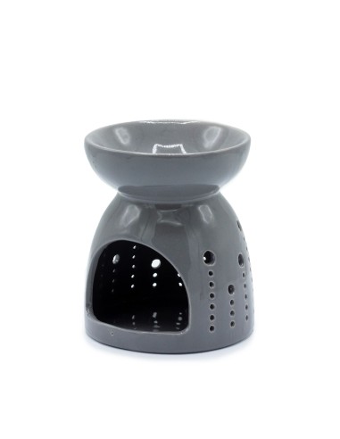 Brûle-parfum classique ajouré – Bulles gris zen
