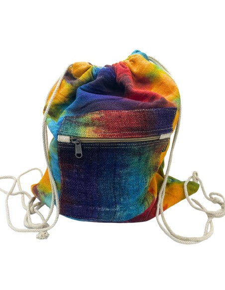 Sac à cordon en chanvre tie?dye