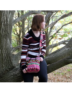 Petit sac à dos jacquard – Rose doux