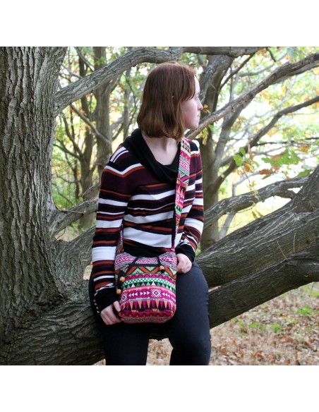 Petit sac à dos jacquard – Rose doux