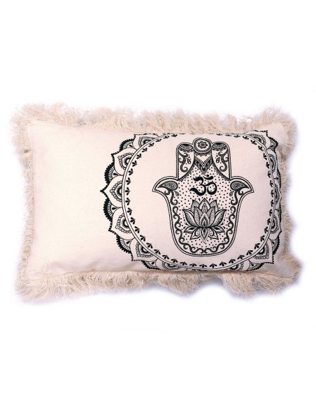 Coussin Hamsa Mandala – Protection verte zen