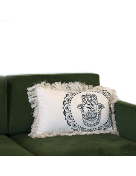 Coussin Hamsa Mandala – Protection verte zen