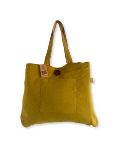 Grand sac réversible jute & coton – Pistache