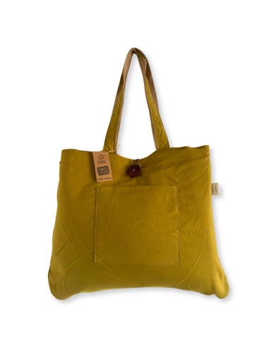 Grand sac réversible jute & coton – Pistache