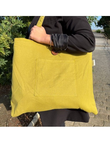 Grand sac réversible jute & coton – Pistache