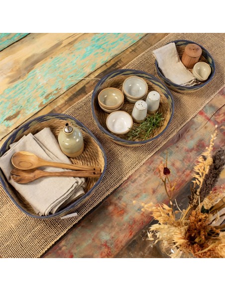 Bandejas paniers en paille & herbe marine – Organisation zen