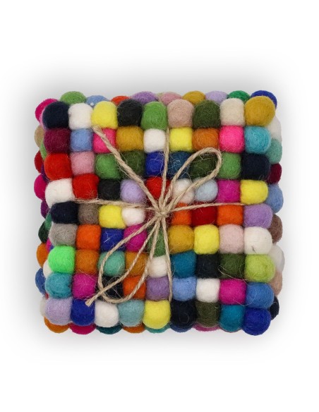 Dessous de verre carrés en feutre – Multicolore (lot de 4)