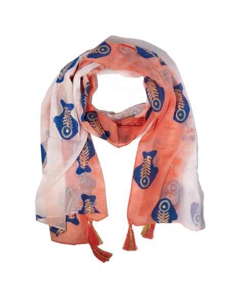 Foulard Nomad Sari – Aqua Fish corail