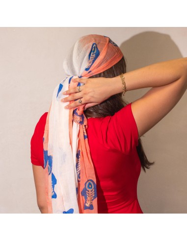 Foulard Nomad Sari – Aqua Fish corail