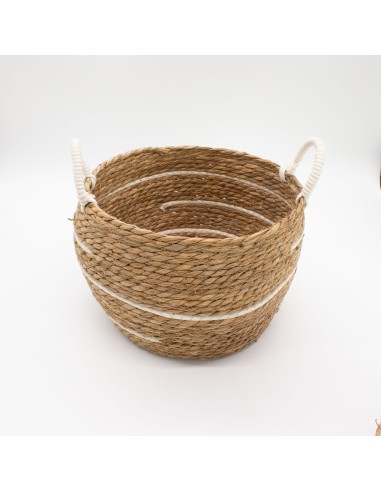 Grandes corbeilles coton & herbe marine – Rayures naturelles