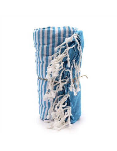 Serviette?paréo en coton – Bleu ciel