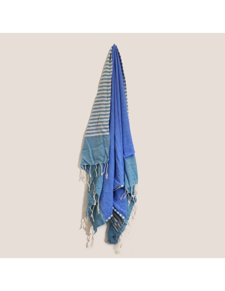 Serviette?paréo en coton – Bleu ciel