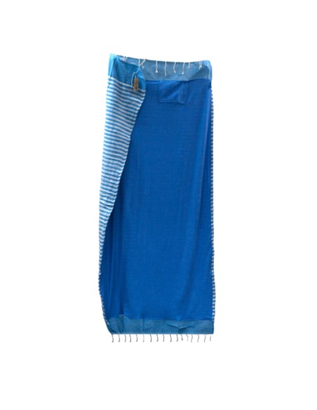 Serviette?paréo en coton – Bleu ciel