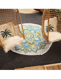 Mandala textile géant – Vibrations solaires