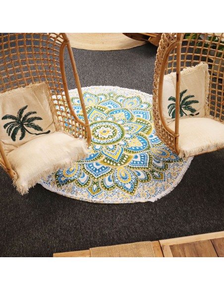 Mandala textile géant – Vibrations solaires