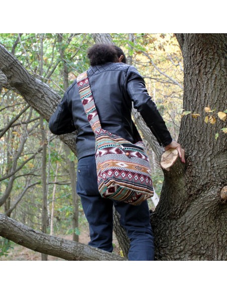Sac étudiant jacquard – Chocolat
