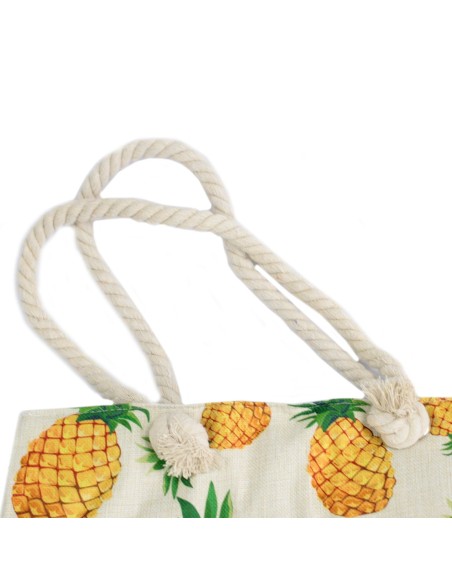 Sac shopper à anses corde – Ananas tropicaux