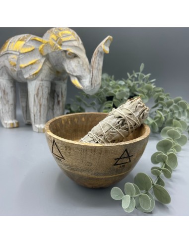 Bol rituel en bois – Les Quatre Éléments