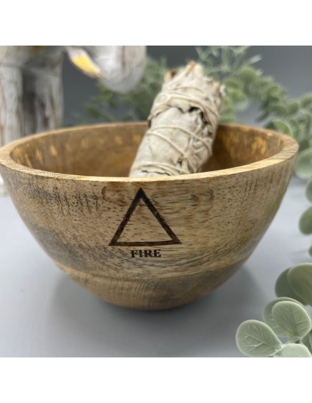 Bol rituel en bois – Les Quatre Éléments