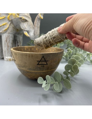 Bol rituel en bois – Les Quatre Éléments