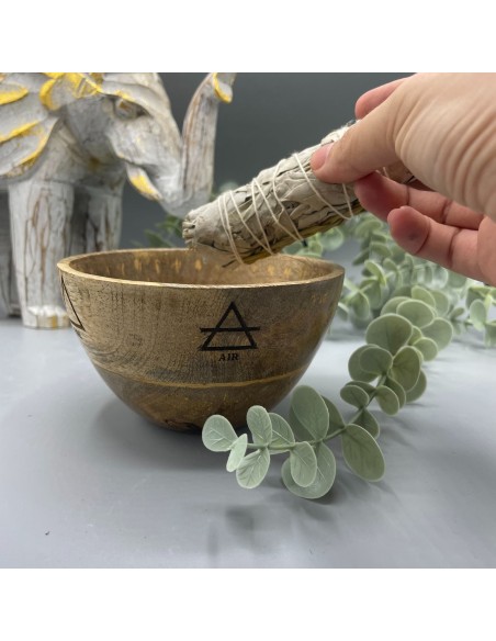 Bol rituel en bois – Les Quatre Éléments