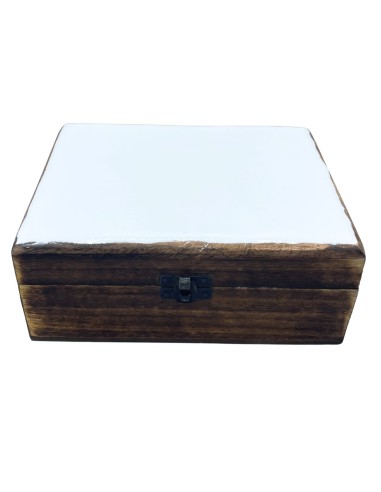 Boîte décorative en céramique émaillée – Blanc pur