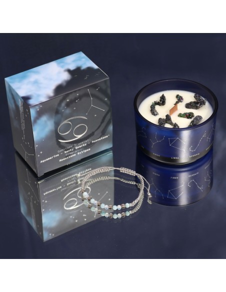 Bougie zodiac en cristal & bracelet – Cancer