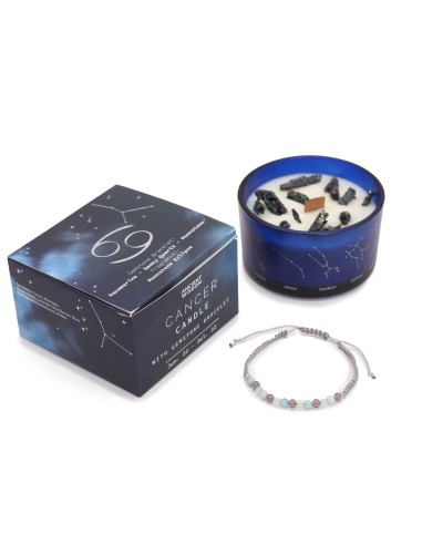 Bougie zodiac en cristal & bracelet – Cancer