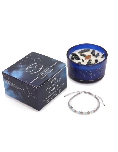 Bougie zodiac en cristal & bracelet – Cancer