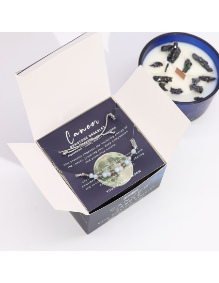 Bougie zodiac en cristal & bracelet – Cancer