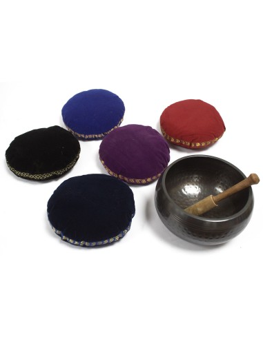 Coussin en velours pour bol tibétain – Confort zen