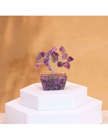 Mini arbre de pierres – Améthyste & orgonite