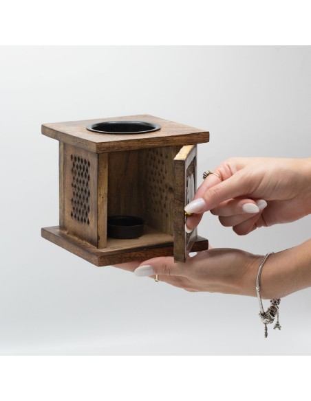 Grand Brûle-parfum en bois de manguier – Bouddha
