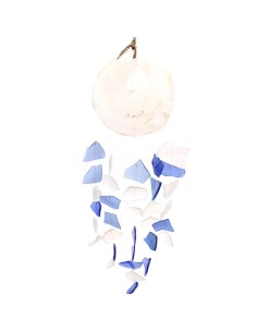 Carillon en verre recyclé – Harmonie bleu & blanc