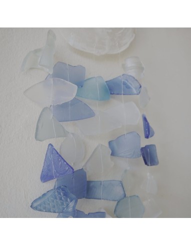 Carillon en verre recyclé – Harmonie bleu & blanc