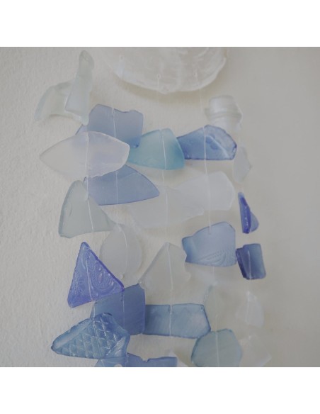 Carillon en verre recyclé – Harmonie bleu & blanc
