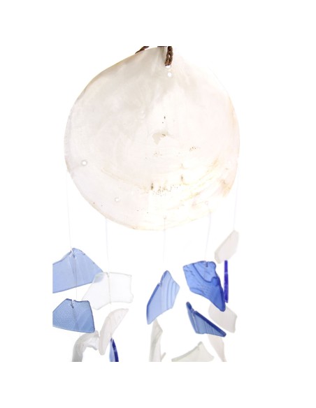 Carillon en verre recyclé – Harmonie bleu & blanc